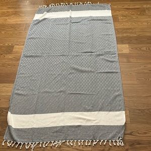 Hand Crafted Blue and White Woven Scarf Wrap